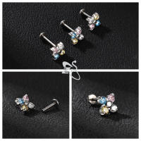 ZS-Piercing de labio de acero inoxidable sin rosca, anillo de labios de cristal CZ, 16G, cartílago, hélice, Tragus, 6 MM, 8 MM, 10MM, 1 unidad - details 5