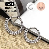 Pendientes de aro para piercing para mujer, aro con bisagras para el cartílago, hélice g23, cuentas de titanio, cz, para la nariz, segmento con bisagras, tragus, cartila, 1 unidad - details 11
