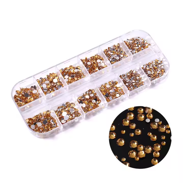 Piedras Preciosas KADS para Arte de Uñas 1500Pcs Rhinestones Flatback Round Crystal Diamond Decoración de Manicura Accesorios de Belleza Artificiales - 1