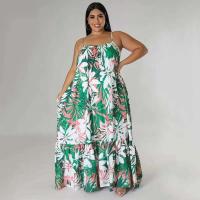 Vestidos de talla grande 5XL 4XL para mujer, batas con volantes en cascada, vestido holgado informal de estilo callejero con estampado de verano y otoño, vestido Maxi de talla grande - details 17