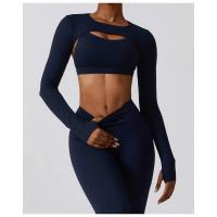 Chaqueta de yoga de manga larga para mujer, entrenamiento, correr, cubierta, gimnasio, top - details 3