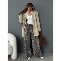 Pantalones anchos con estampado de leopardo de cintura alta, corte holgado, comodidad y calidad - details 2