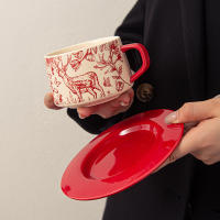 Taza de Café de Cerámica de Alta Gama Luz de Restaurante Retro de Lujo Conjunto de Alto Valor - details 1