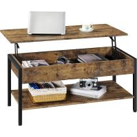 Mesa de Centro Elevable Mesa de Café con Revistero Mesa Baja de Industrial para Sofá Salón 104,5x49,5X(47-62) cm - details 0