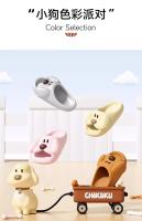 Lindo feliz cachorro zapatillas de las mujeres de verano casa interior pareja baño fresco zapatillas de los hombres pueden usar afuera - details 2