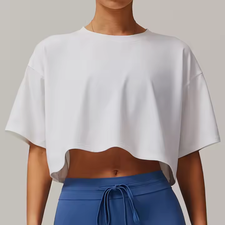 Top de Yoga para Mujer Top de Manga Corta para Gimnasio Camiseta Deportiva para Correr de Secado Rápido Top Corto Atlético para Mujer Ropa Activa de Destacado - 1