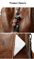 Mochila colgante de cuero suave versión coreana, gran capacidad, multifuncional, bolso de un solo hombro de doble uso - details 10