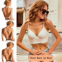 Lencería Sexy sin espalda para mujer, ropa interior con escote en V profundo, sujetador de realce de corte bajo, Bralette transpirable Invisible de espalda baja - details 2