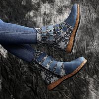 Otoño e Invierno nuevas botas Martin para mujer botas cortas bordadas de estilo étnico bohemio botas planas a media pantorrilla - details 3