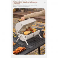 Parrilla de Carbón Portátil de Doble Cara Adecuada para Uso Doméstico al Aire Libre - details 6