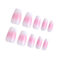 Uñas postizas con diseño degradado rosa, cómodas y que nunca se parten, cómodas, a juego con el vestido de chica caliente - details 0