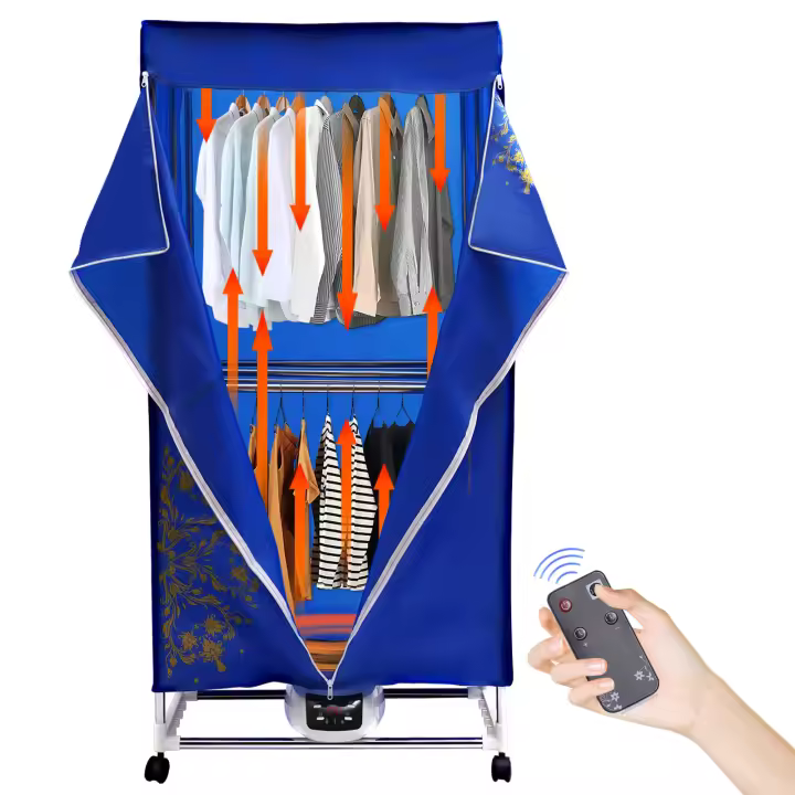 Secador de Ropa Eléctrico Plegable de Acero Inoxidable Moderno Impermeable, Rectangular, 70x50x150cm - 1