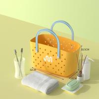Cesta de drenaje de baño hueca portátil, bolsa de playa impermeable de gran capacidad para verano, bolsa de lavado DIY, bolsos con agujero para el hogar - details 2