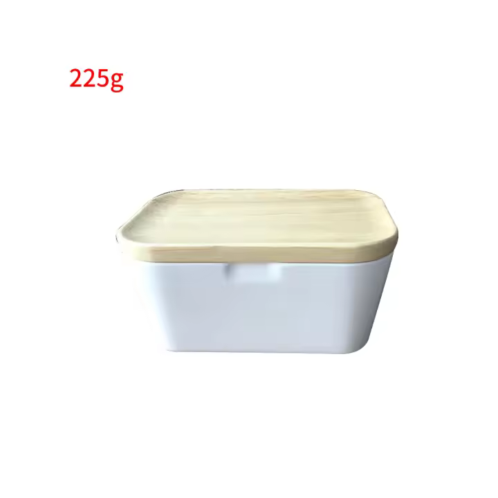 Tapa de plato de mantequilla, contenedor de mantequilla cubierto de plástico, plato de almacenamiento de mantequilla de cocina resistente al calor para encimera y refrigerador - 1