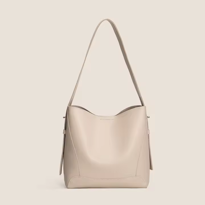 Bolso para mujer nuevo, bolso cubo de gran capacidad, de alta gama, de suave cuero versátil, bolso oblicuo de un solo hombro. - 1