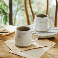 Taza pintada a mano de estilo ins de cerámica nórdica simple, taza de agua personalizada creativa de leche japonesa taza de café de cerámica gruesa - details 1