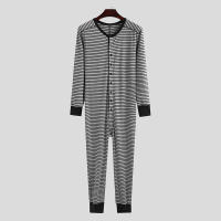 Pijama Para Hombre Con Rayas Camiseta De Cuello Redondo Manga Larga Cómodo Y Casual Ideal Para El Hogar Tallas S-3XL - details 9