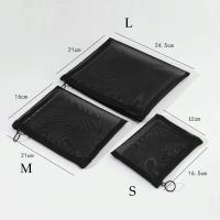 Neceser de viaje para mujer, bolsa de aseo de malla negra transparente, organizador de maquillaje, bolsa de lavado, pequeña y grande - details 29