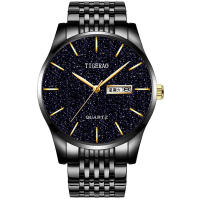 Hombre impermeable doble calendario tendencia cielo estrellado no mecánico reloj de cuarzo - details 15