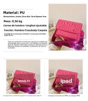 Bolso sencillo con estilo de oso español para mujer, bolso de hombro tipo bandolera versátil a la moda de seda color melocotón - details 10