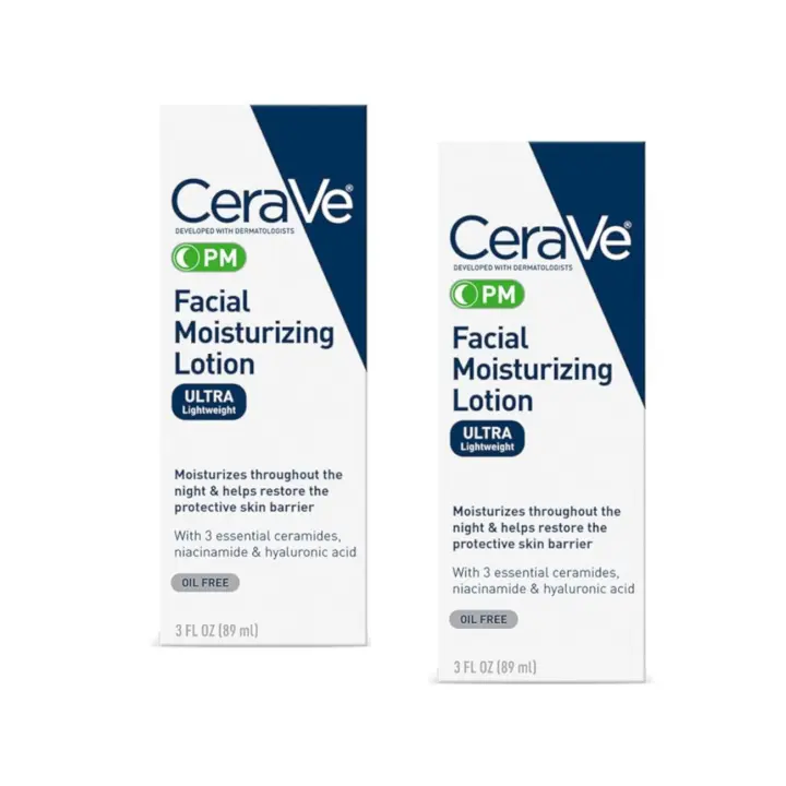CeraVe Loción Hidratante Facial PM 3 oz (Paquete de 2) - 1