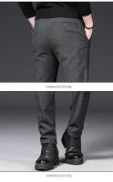 Pantalones de felpa de invierno para hombre, pantalones de negocios cálidos con cordón de terciopelo, gruesos, informales, elásticos - details 20