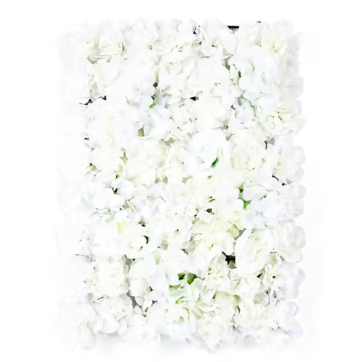 Paneles de flores artificiales para pared, decoración de fondo de boda, Rosa Blanca, 40x60 Cm, 20 piezas - 1