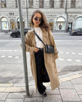 Gabardina elegante de invierno para mujer, holgada, informal, a la moda, versátil, larga - details 9