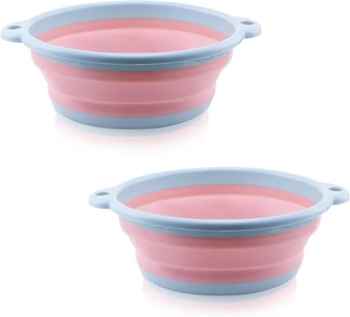 Lavabo plegable, paquete de 2, 5 l, lavabo plegable para exteriores, multiusos, para platos - 1
