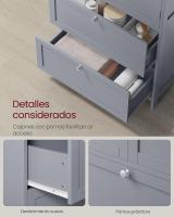 Mueble de Baño, Armario de Baño, Armario de Cocina, Armario Almacenaje con 4 Puertas, Estantes Regulables, 30 x 60 x 110 cm, Blanco - details 31