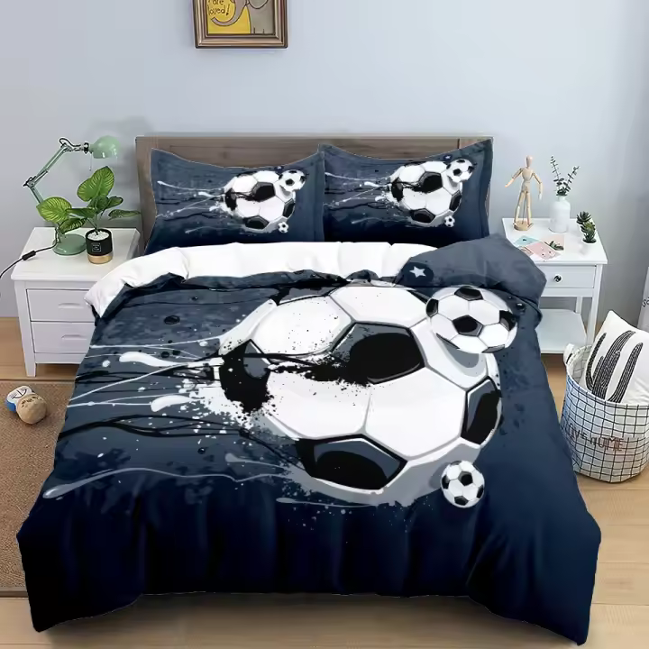 Juego de Ropa de Cama de Fútbol 3D Cubierta de Duvet de Niño Deportista - 1