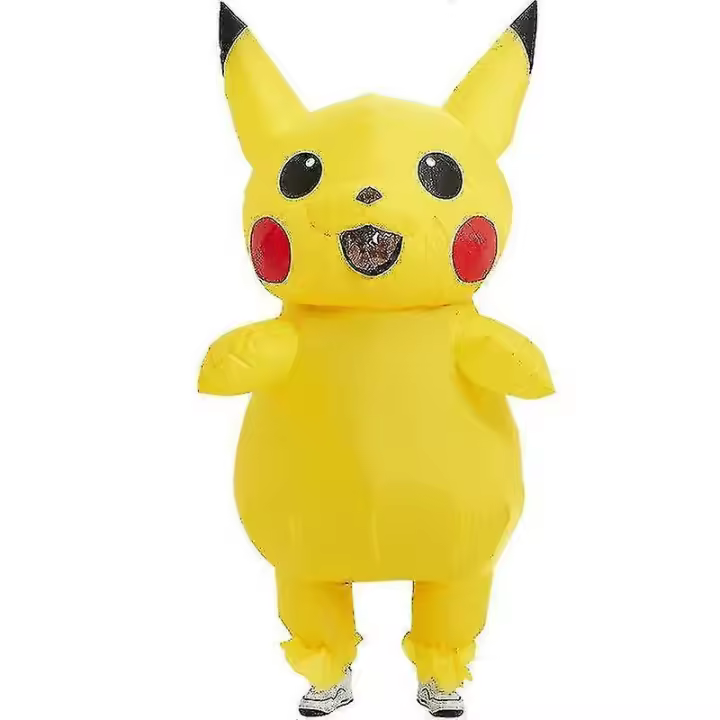 Mascota inflable amarilla para adultos y niños, disfraz de Anime de dibujos animados, vestido divertido de lujo - 1