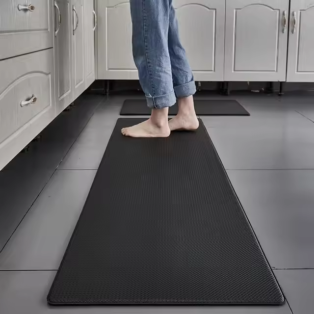 Alfombra de cocina larga Alfombra de cuero PU impermeable, resistente al aceite, antideslizante - 1