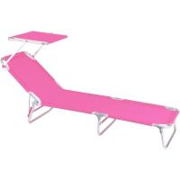 Silla de Playa Tumbona con Parasol Rebanable de 3 Posiciones Convertible en Cama Verde Aguamarina de Aluminio y Textileno Tamaño 190x58x25 cm - details 12