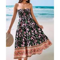 Vestido largo holgado con estampado y cintura elástica para mujer, verano 2025 - details 6