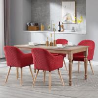 Silla de Comedor Estilo Vintage Juego de 1, Silla Cocina, Silla Nordica con Respaldo y Reposabrazos, Tela Pana, Estructura de Madera, Sillas para Tocador, Escritorio, Crema, EZS26cm-1 - details 64