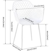 Juego de 4 sillas de jardín con reposabrazos, sillas de jardín con reposabrazos, sillas reclinables, sillas de jardín, 120 kg, color blanco - details 2