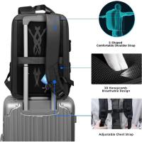 Mochila antirrobo para mujer, mochila impermeable para ordenador portátil A ++ con puerto USB y bloqueo de contraseña, mochila de viaje aéreo, mochila de negocios resistente a los arañazos para el trabajo, universidad, 15,6 pulgadas - details 2