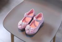 Zapato de cuero para niños, zapatos de princesa dulces para niñas con pajarita de diamantes de imitación, zapatos versátiles de moda para niños con tacones para fiesta - details 9