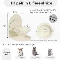 Cuenco elevado inclinado para gatos de interior, cuenco de cerámica elevado para comida para gatos con soporte de Metal, cuenco antideslizante y antiderrames para comida para mascotas para gatos - details 3