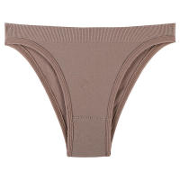 Tanga de algodón acanalado sin costuras para mujer, bragas de Bikini de cintura baja simples, ropa interior deportiva para niñas - details 20