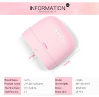 Lámpara LED KADS de 48W Rosa Verde para Secadora de Uñas Manicura Máquina Portátil para Curar Esmalte de Gel Herramienta de Salón de Uñas para Uñas Gel - details 1