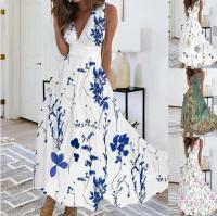 Vestidos largos estampados ral para mujer, vestido con cuello en V sin mangas, vestido A-e para fiesta, graduación, Club, Vestidos de noche elegantes para mujer - details 5