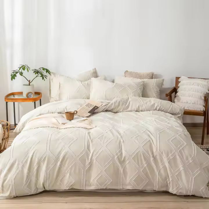 Juego de Fundas Nórdicas Bordadas Diseño Shabby Chic para Cama 100% Microfibra Suave - 1