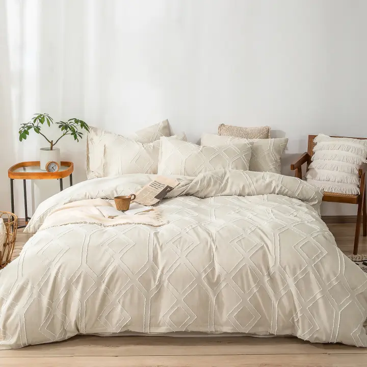 Juego de Fundas Nórdicas Bordadas Diseño Shabby Chic para Cama 100% Microfibra Suave - 1