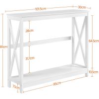 Muebles Entrada Recibidor Consola Recibidor Estrecha Mesa Recibidor Auxiliar de Forma X para Salón, Pasillo Blanca 101,5x30x81cm - details 2
