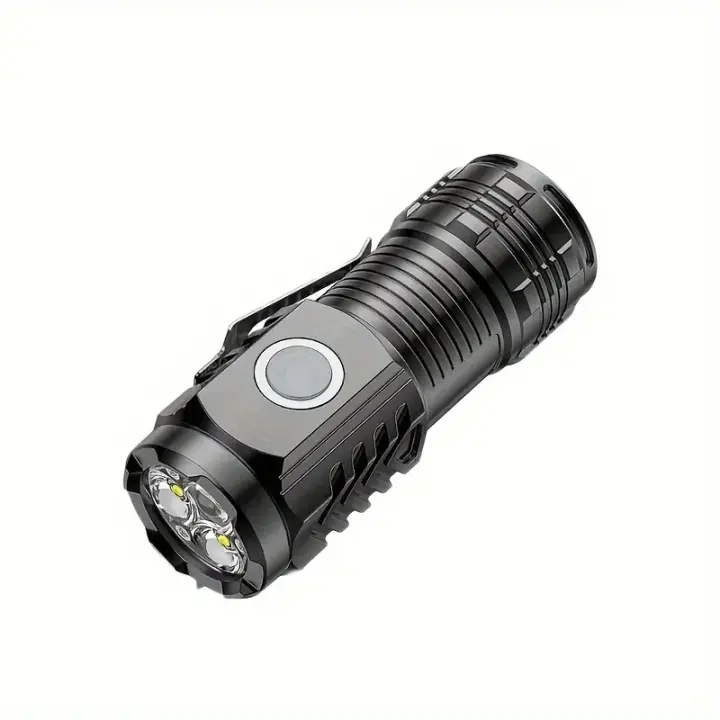 Mini linterna LED táctica para exteriores, 3 LED, Clip magnético, luz de trabajo recargable por USB, Camping, reparación de automóviles - 1