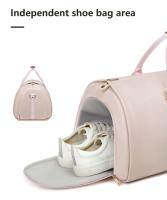 Ropa impermeable del fin de semana del viaje de los hombres de los deportes, bolso del equipaje del cuero de la PU, bolso de noche de las mujeres - details 6