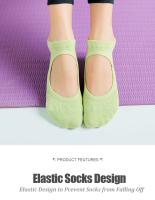 Calcetines de Yoga con espalda descubierta para mujer, medias deportivas antideslizantes de silicona para interior de baile, Ballet, Fitness, entrenamiento de algodón, Pilates, gran oferta, 3 pares - details 4