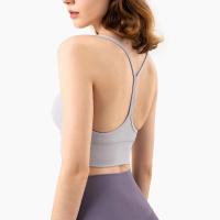 Sujetador deportivo con espalda de carreras para mujer, Top de chándal de gimnasio de Yoga grueso de alto impacto - details 12